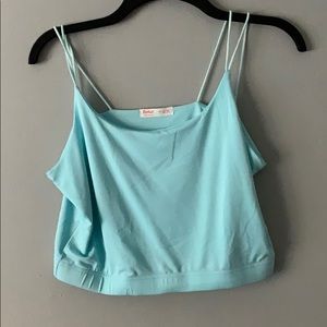 Romwe teal strap tank top